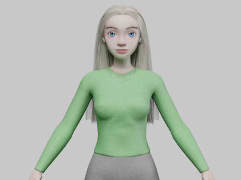 Stylized pretty girl V27976 3D 모델