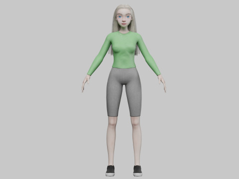 Stylized pretty girl V27976 3D Model