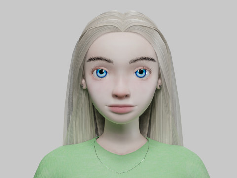 Stylized pretty girl V27976 3D Model