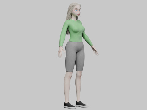 Stylized pretty girl V27976 3D Model