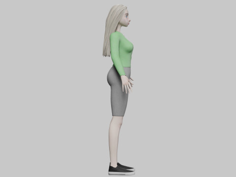 Stylized pretty girl V27976 3D Model