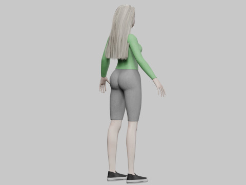 Stylized pretty girl V27976 3D Model