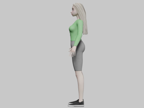 Stylized pretty girl V27976 3D Model