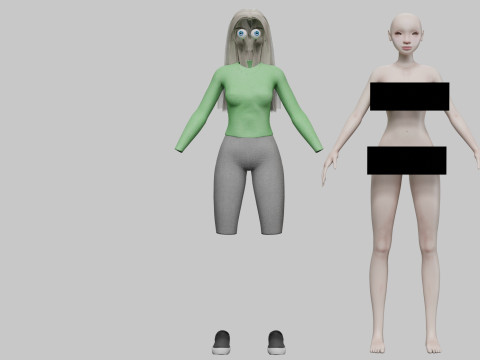 Stylized pretty girl V27976 3D Model