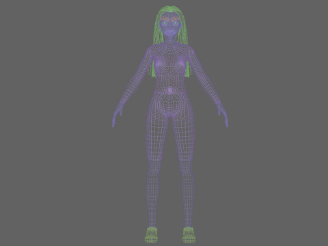 Stylized pretty girl V27976 3D Model