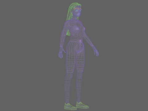 Stylized pretty girl V27976 3D Model