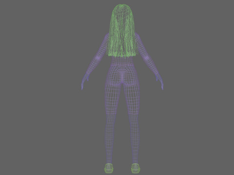 Stylized pretty girl V27976 3D Model
