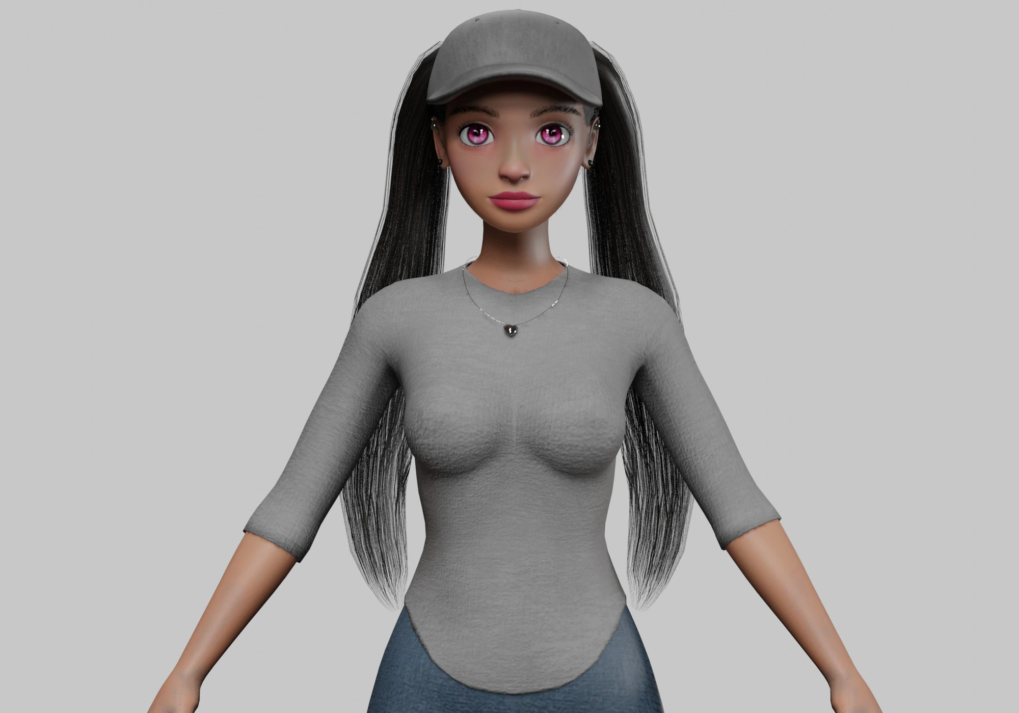 Sweet cartoon girl V27508 3D Model .c4d .max .obj .3ds .fbx .stl .blend