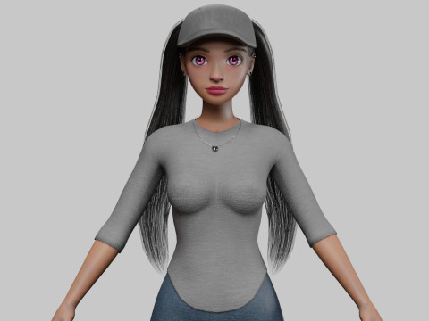 Sweet cartoon girl V27508 3D-Modell