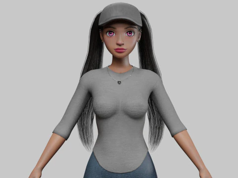 Sweet cartoon girl V27508 3D Model