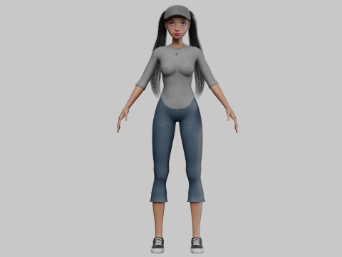 Sweet cartoon girl V27508 Modèle 3D