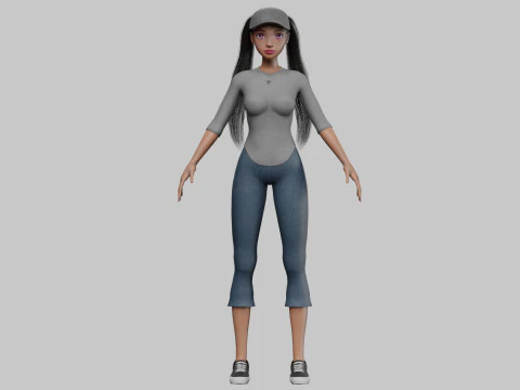 Sweet cartoon girl V27508 3D Model