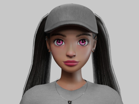 Sweet cartoon girl V27508 Modèle 3D