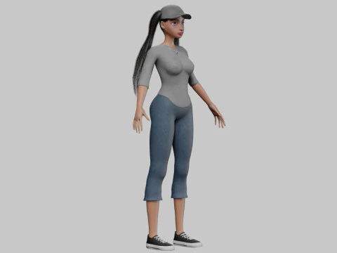 Sweet cartoon girl V27508 3D Model