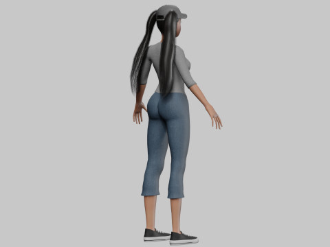 Sweet cartoon girl V27508 Modèle 3D
