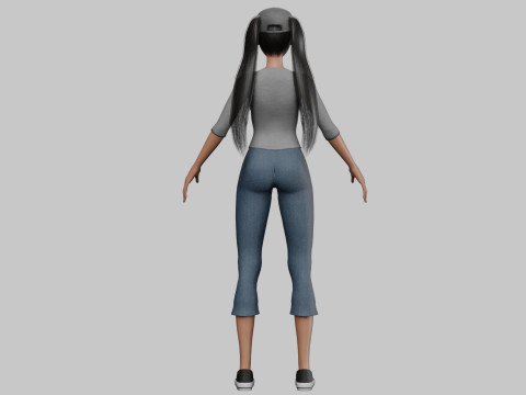 Sweet cartoon girl V27508 Modèle 3D