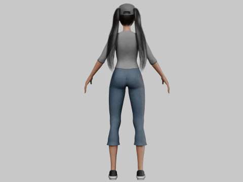 Sweet cartoon girl V27508 3D Model