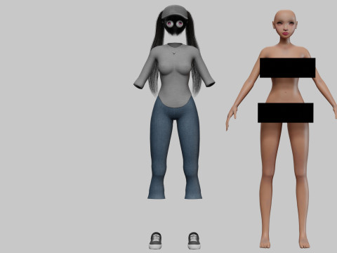 Sweet cartoon girl V27508 Modèle 3D