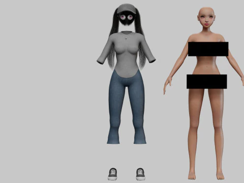 Sweet cartoon girl V27508 3D Model