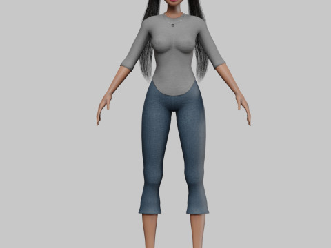 Sweet cartoon girl V27508 Modèle 3D