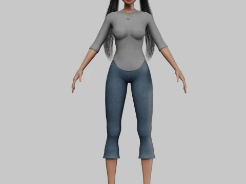 Sweet cartoon girl V27508 3D Model