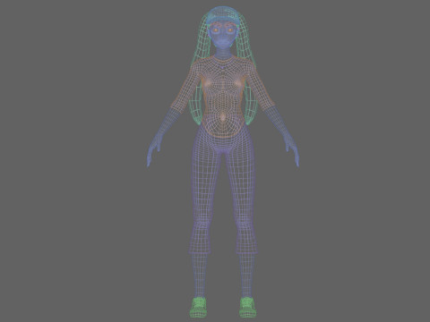 Sweet cartoon girl V27508 Modèle 3D