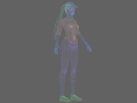 Sweet cartoon girl V27508 Modèle 3D