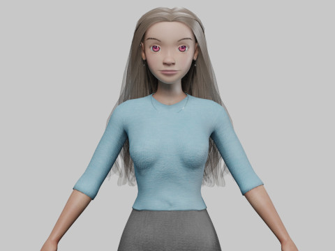 Sweet cute girl V30933 3D-Modell