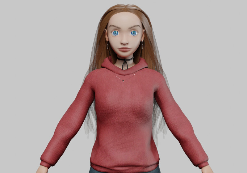 Sweet pretty girl V32267 Modelo 3D .c4d .max .obj .3ds .fbx .stl .blend 