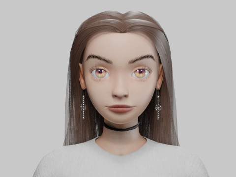 Teen pretty girl V32904 3D Modell