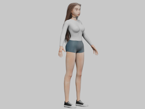 Teen pretty girl V32904 3D Modell