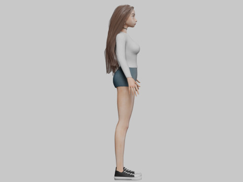 Teen pretty girl V32904 3D Modell