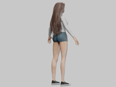 Teen pretty girl V32904 3D Modell