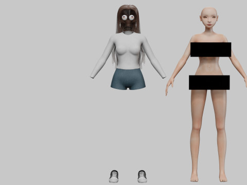 Teen pretty girl V32904 3D Modell