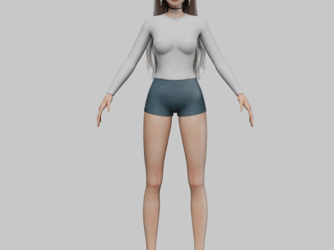 Teen pretty girl V32904 3D Modell