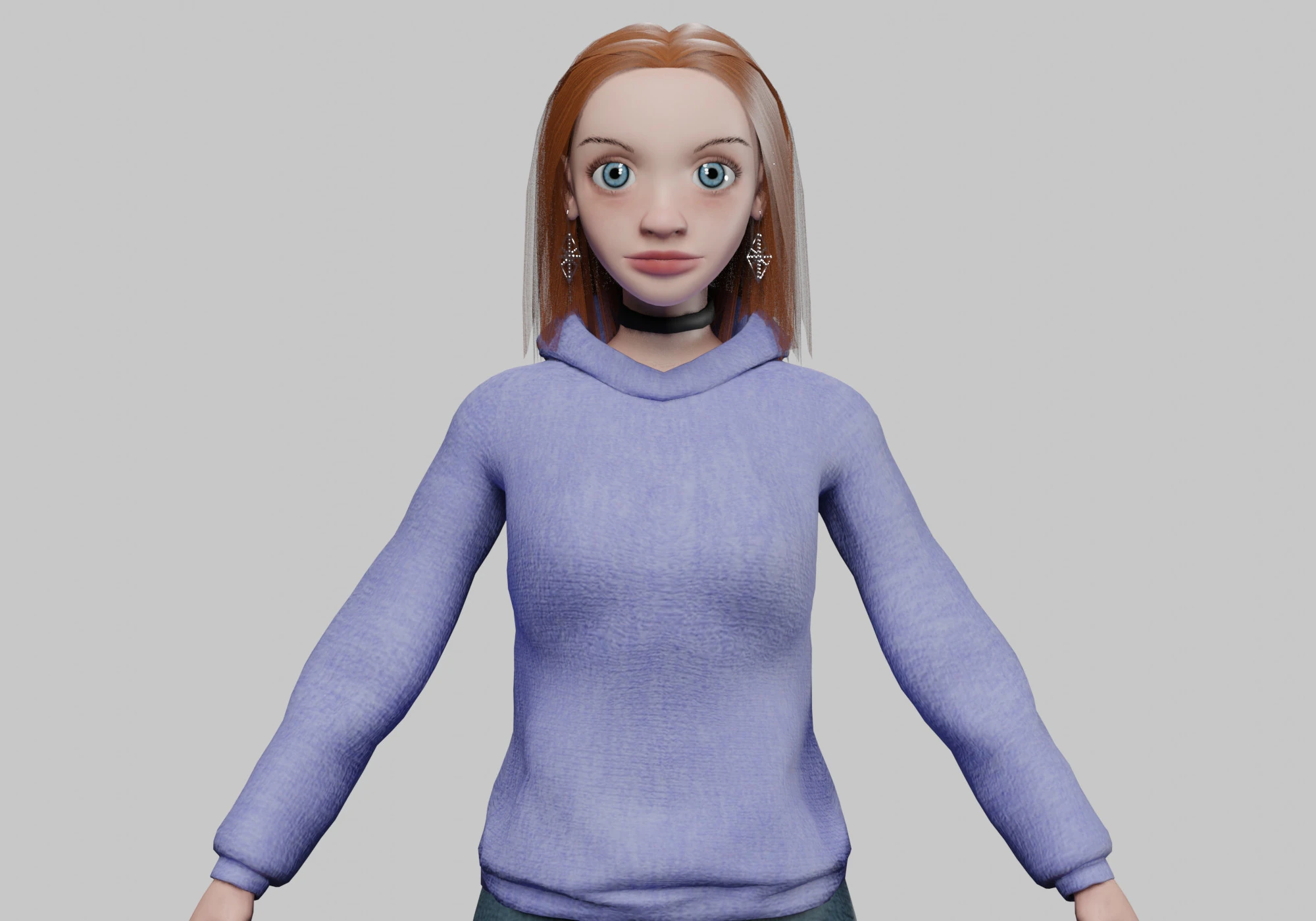 Young cartoon girl V33210 3D Model .c4d .max .obj .3ds .fbx .stl .blend 