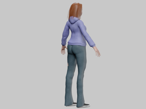 Young cartoon girl V33210 3D Model