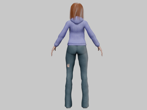 Young cartoon girl V33210 3D Model