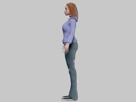 Young cartoon girl V33210 3D Model