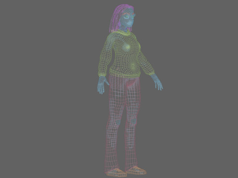 Young cartoon girl V33210 3D Model