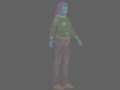 Young cartoon girl V33210 3D Model