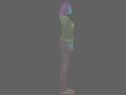 Young cartoon girl V33210 3D Model