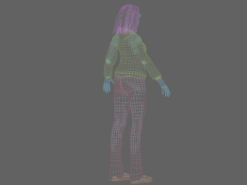 Young cartoon girl V33210 3D Model