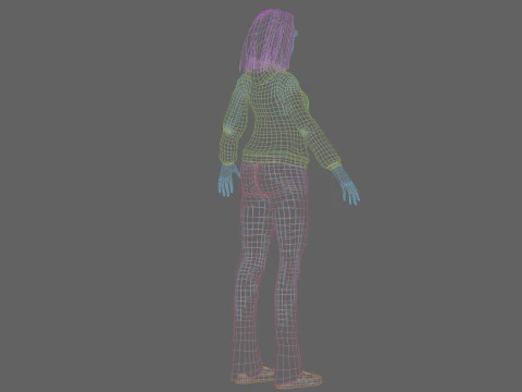 Young cartoon girl V33210 3D Model