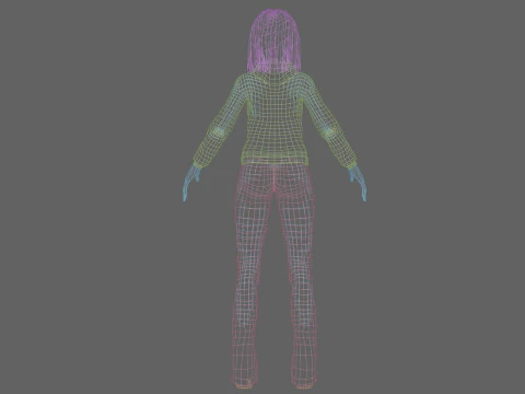 Young cartoon girl V33210 3D Model