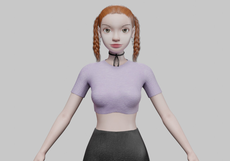 Young pretty girl V26334 3Dモデル .c4d .max .obj .3ds .fbx .stl .blend 