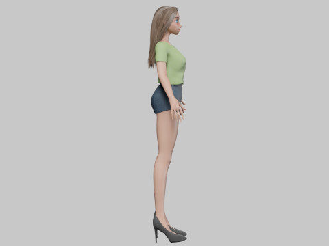 Basic cartoon girl V32143 Modèle 3D