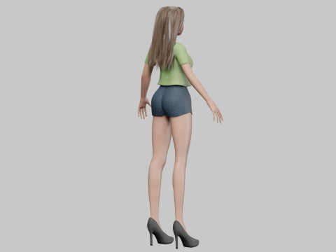 Basic cartoon girl V32143 Modèle 3D