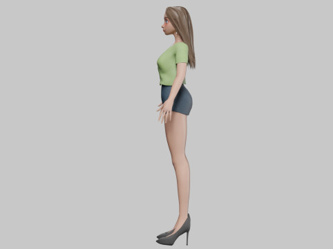 Basic cartoon girl V32143 Modèle 3D