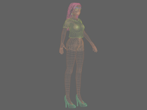 Basic cartoon girl V32143 Modèle 3D